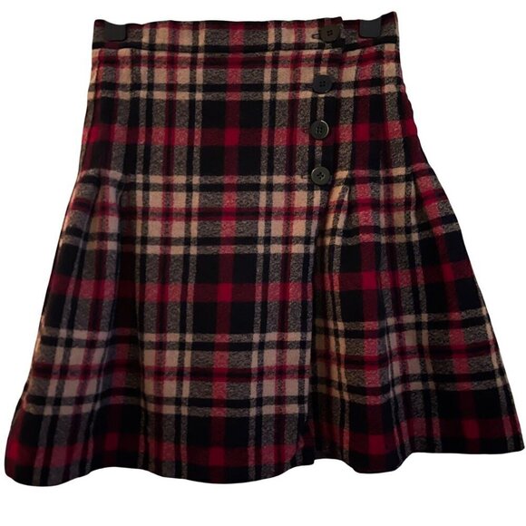 Vintage Talbots Womens Skirt Sz 8 100% Wool 90s Plaid Dark Academia Cottagecore - Picture 1 of 5
